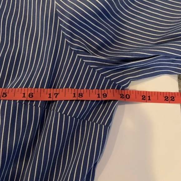 Joseph Ribkoff Woman’s Size 8 Blue & White Striped Button Down With Tie - Picture 11 of 12